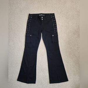 Vintage Mudd Black Flare Cargo Pants